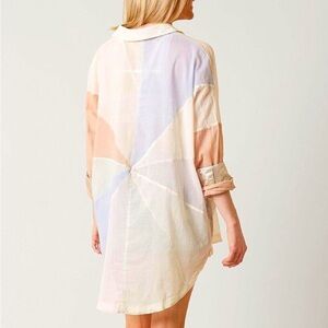 Free People Rainbow Rays Button-Up Tunic